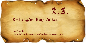 Kristyán Boglárka névjegykártya
