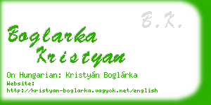 boglarka kristyan business card
