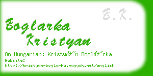 boglarka kristyan business card